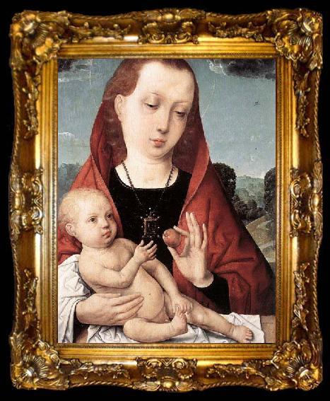 framed  Juan de Flandes Virgin and Child before a Landscape, ta009-2